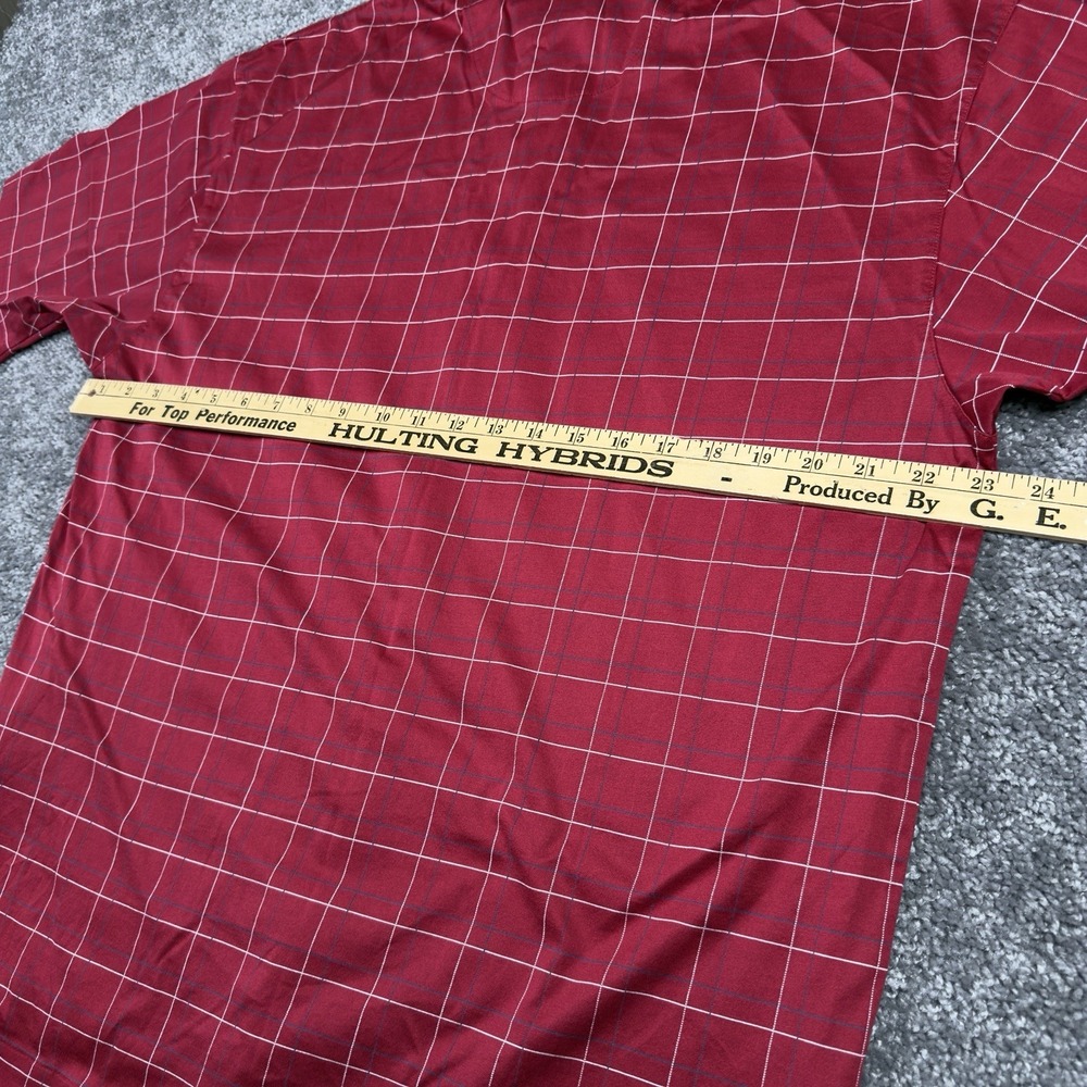 Tiger Woods Polo Shirt Mens XL Sunday Red Windowpane Check Golf Nike Casual - Picture 6 of 7
